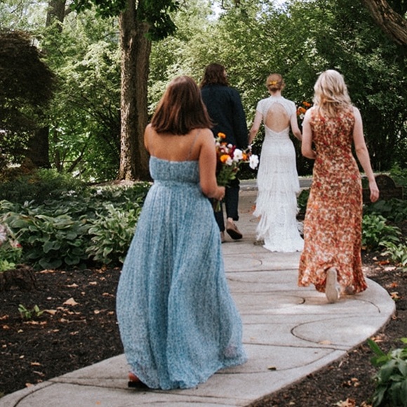 Sachin and Babi Anthropologie BHLDN Blue Rose Dress - Picture 6 of 6